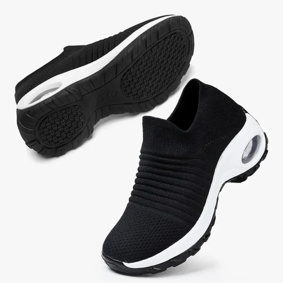 Nib 9.5 STQ Walking Shoes Women Slip on Sneakers Non Slip Work Arch Support Tenn - Picture 4 of 4